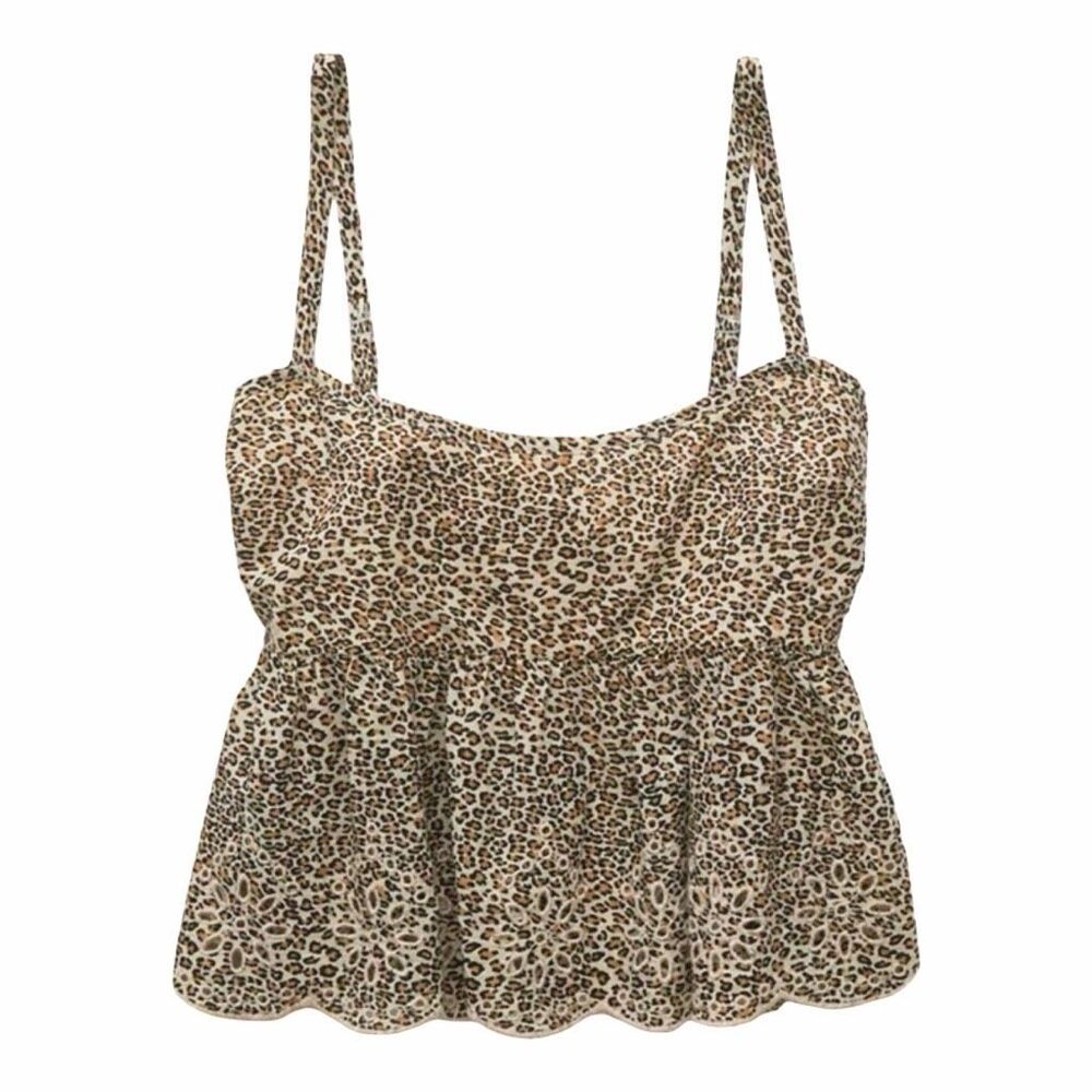 American Eagle Leopard Eyelet Cami - Size Small